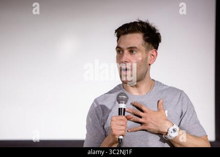 14. Juli 2019: Der Komiker Simon Brodkin tritt am 2. Tag des Comedy Crate Comedy Festivals 2019 in Northampton auf. (Kreditbild: © Keith Mayhew/SOPA Images via ZUMA Wire) Stockfoto