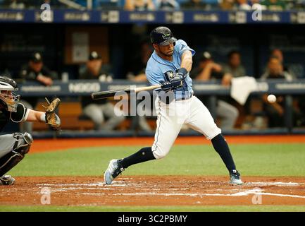 21. Juli 2019: St. Petersburg, Florida, USA - Tampa Bay Rays Center Fielder Tommy Pham (29) schlägt am Sonntag, den 21. Juli 2019, während des ersten Inning des Spiels im Tropicana Field in St. Petersburg, Florida, aus. (Foto: © Octavio Jones/Tampa Bay Times via ZUMA Wire) Stockfoto