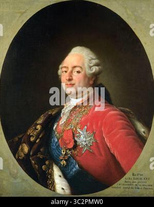 Bild von Antoine-Francois Callet Porträtgemälde von König Ludwig XVI. Von Frankreich 1786. Öl aus dem 18. Jahrhundert auf Leinwand, Vintage, Kunstwerke Stockfoto