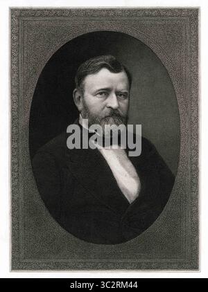 29. April 2016, USA: Ulysses S. Grant (1822–85), 18. Präsident der Vereinigten Staaten 1869–77, General der Union Army während des Amerikanischen Bürgerkriegs, Half-Length Portrait, Gravur von William E. Marshall, 1885 (Credit Image: © JT Vintage/Glasshouse Via ZUMA Wire) Stockfoto