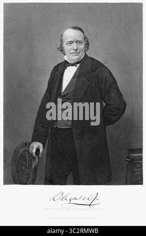 16. Februar 2019, USA: Louis Agassiz (1807-73), Schweizer-amerikanischer Biologe und Geologe, Dreiviertellängenporträt, Stahlgravur, Portrait Gallery of Eminent Men and Women of Europe and America von Evert A. Duyckinck, herausgegeben von Henry J. Johnson, Johnson, Wilson & Company, New York, 1873 (Credit Image: © JT Vintage/Glasshouse Via ZUMA Wire) Stockfoto