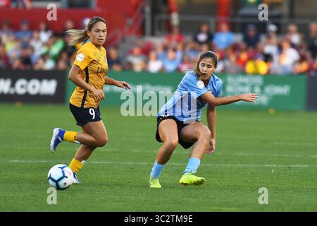 3. August 2019: Katie Johnson (33) von Chicago Red Stars in einem NWSL-Spiel zwischen Chicago Red Stars und Utah Royals FC im SeatGeek Stadium in Bridgeview, Illinois. Dean Reid/CSM.(Kreditbild: &Copy; Dean Reid/CSM via ZUMA Wire) Stockfoto