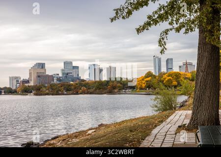 Ein Tag im Park in Boston im Herbst Stockfoto