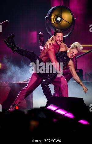 18. August 2019, Toronto, Ontario, Kanada: Alecia Beth Moore, bekannt als Pink (stilisiert als P!nk), spielte eine ausverkaufte Show in Toronto. (Credit Image: © Angel Marchini/SOPA Images via ZUMA Wire) Stockfoto