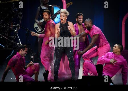 August 18, 2019, Toronto, Ontario, Kanada: Alecia Beth Moore, professionell, bekannt als Rosa (stilisiert als P!nk) eine ausverkaufte Show in Toronto. Im Bild: Rosa (Credit Bild: © Engel Marchini/ZUMA Draht) Stockfoto