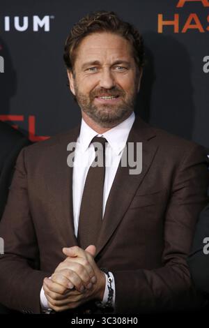 August 21, 2019, Westwood, CA, USA: LOS ANGELES - 21.August: Gerard Butler bei den ''Engel ist gefallen'' Premiere im Village Theatre am 21. August 2019 in Westwood, CA (Credit Bild: © Kay Blake/ZUMA Draht) Stockfoto
