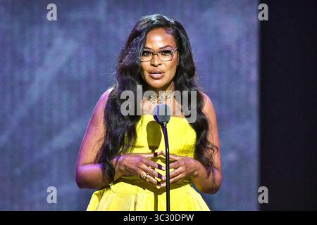 25. August 2019, Newark, New Jersey, USA: BEVERLY BOND spricht bei der Black Girls Rock Awards Show im NJPAC. (Bild: © Ricky Fitchett/ZUMA Wire) Stockfoto