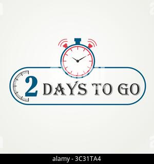 2 Countdown-Banner für linke Tage. Neun, acht, sieben, sechs, fünf, vier, drei, zwei, eins, noch null Tage. Abstrakte Vektor-Illustration Stock Vektor