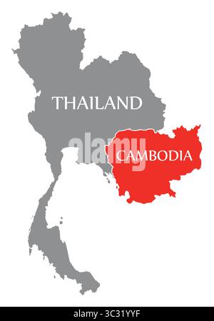 Konfliktkarte Thailand vs Kambodscha Stock Vektor