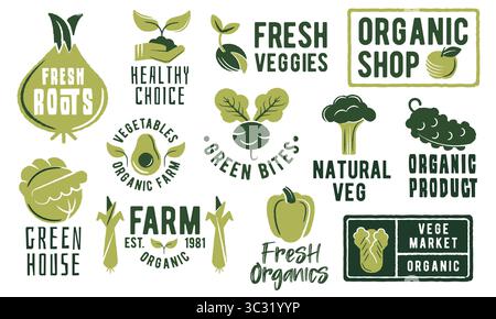 Bio-Farm-Logos Stock Vektor
