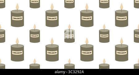 Kuscheliges, nahtloses Herbstmuster mit Kerzen Stock Vektor