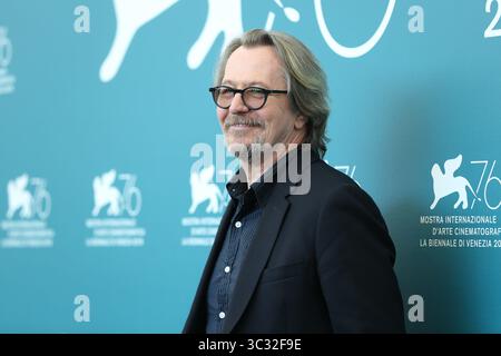 September 2019, Venedig, Italien: GARY OLDMAN nimmt am Fotobesuch des Waschsalon während des 76. Filmfestivals von Venedig Teil (Foto: © Mickael Chavet/ZUMA Wire) Stockfoto