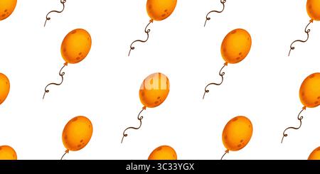 Nahtloses Muster mit orangefarbenen Ballons. Halloween-Muster im Aquarellstil Stockfoto