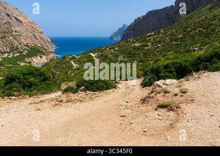 Wunderschönes türkisfarbenes Wasser in Cala Boquer, Mallorca Stockfoto