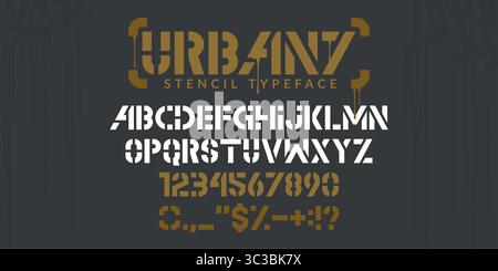 Abstrakte Schablone Urban Street Art Graffiti Alphabet Schriftart Digitale Typografie Vektor-Illustration Stock Vektor