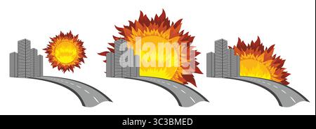Ein Logo der großen Stadt von Sonnenaufgang. Stock Vektor