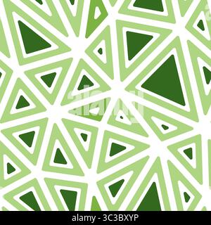 Abstrakter Hintergrund mit Mosaikdreiecksformen. Abgerundete Vollformen in Rahmen. Großes Dreieck. Einfarbiger Farbton. Wiederholbares Muster. Stock Vektor