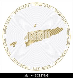 Rundes Timor-Leste-Logo. Ländliche Form von Ringen. Timor-Leste Text im ganzen Land. Vektorabbildung. Stock Vektor