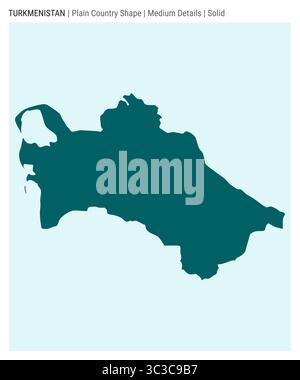 Turkmenistan einfache Landkarte. Mittlere Details. Solide Ausführung. Die Form Turkmenistans. Vektorabbildung. Stock Vektor