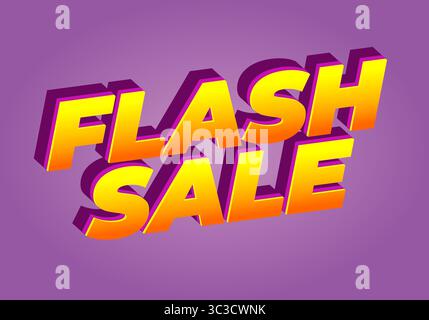 Auffällige, farbenfrohe Textlesung im 3D-Stil auf violettem Hintergrund, die Dringlichkeit und Spannung für eine Werbeveranstaltung vermitteln Stock Vektor