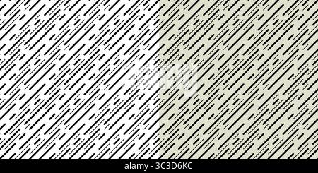 Einfarbiges nahtloses Muster diagonaler Linien. Schwarze diagonale gerade Linien unterschiedlicher Dicke. Einfacher geometrischer Hintergrund für Ihre Projekte. Stock Vektor