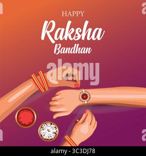 Wunderschöne Happy Raksha Bandhan traditionelle Festival-Banner-Feier. Stock Vektor