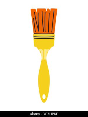 Malerpinsel für Reparaturvektor-Illustration. Moderne professionelle Pinsel Zeichenwerkzeug Symbol stilisierter Design Vektor. Pinsel Flachschild professionelle Bauwerkzeug Reparatur einfaches Design Stock Vektor