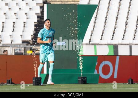 Caxias, Lissabon, Portugal. Juli 2025. Sporttorhüter aus Portugal RUI SILVA (1) vor Spielbeginn für die Trofeu 5 Violinos zwischen Sporting und Villarreal im Estadio Nacional (Bild: © Alexandre de Sousa/ZUMA Press Wire) NUR REDAKTIONELLE VERWENDUNG! Nicht für kommerzielle ZWECKE! Stockfoto
