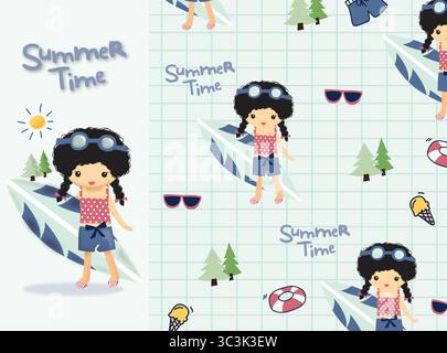 Happy Summer Vektor Set Stock Vektor