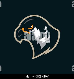 Falcon Maskottchen Logo Design Vektor. Falcon-Kopf-Illustration für Sportmannschaft. Stock Vektor