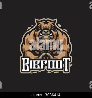 Bigfoot Maskottchen Logo Design Vektor. Bigfoot-Illustration für Sportmannschaft und e-Sportmannschaft. Stock Vektor