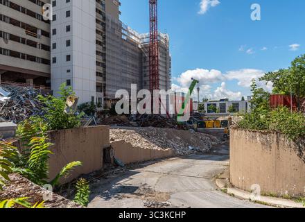 Abriss des Hoechst-Krankenhauses Frankfurt, Hessen Stockfoto