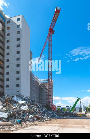 Abriss des Hoechst-Krankenhauses Frankfurt, Hessen Stockfoto
