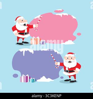 Weihnachtsmann-Maskottchen. Intelligentes weihnachtsmann-Vektorpaket. Stock Vektor