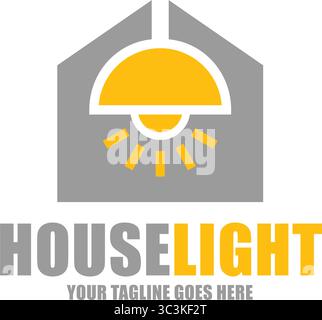 Design-Vektor mit hausgemachtem Logo. Vektorgrafik mit dem Hauslicht Stock Vektor