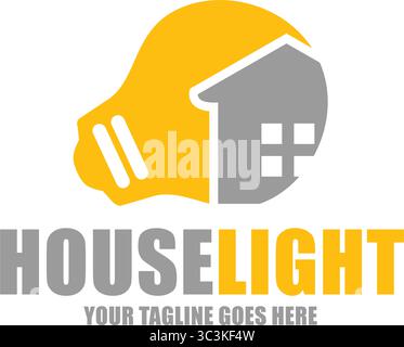 Design-Vektor mit hausgemachtem Logo. Vektorgrafik mit dem Hauslicht Stock Vektor