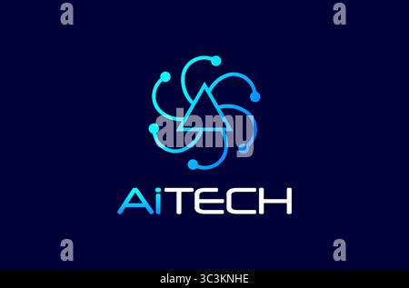 Open AI Technology Logo Design, Künstliche Intelligenz Logo, AI Logo, Hexagon Technologie, digitale App Connection System Lösung und Software Vector Stock Vektor