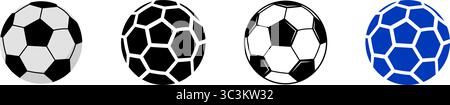 Fußballsymbol. Fußballsymbol in verschiedenen Farben. Stock Vektor