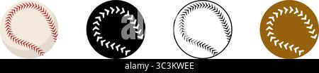 Baseball-Symbol. Vier Varianten eines Baseball-Designs. Stock Vektor