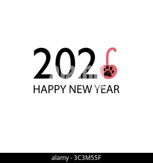 Kirsche mit 2006 Text. Glückwunschkarte für das neue Jahr Stock Vektor