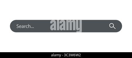 Symbol für Suchleiste. Flaches Design Vektor-Illustrationsstil. Minimaler dunkler Suchbalken-Vektorentwurf für Web- und UI-Anwendungen auf weiß Stock Vektor