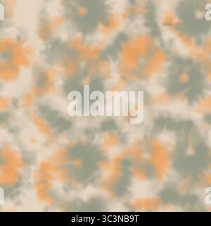Ein nahtloses Bindemuster in Orange und Grün sorgt für ein abstraktes Design Stockfoto