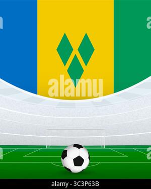 Saint Vincent und die Grenadinen National Football Themen, Stadion und Fußball. Fußballkonzept in St. Vincent und den Grenadinen. Ideal für Stock Vektor