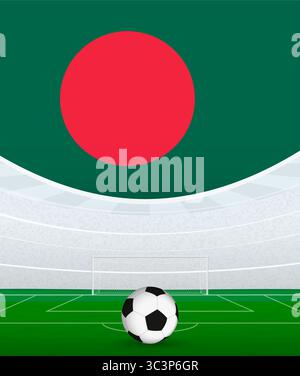 Bangladesch National Football Thema, Stadion und Fußball. Fußballspiel-Konzept in Bangladesch. Ideal für den Einsatz bei Sportveranstaltungen, Fußball-Th Stock Vektor
