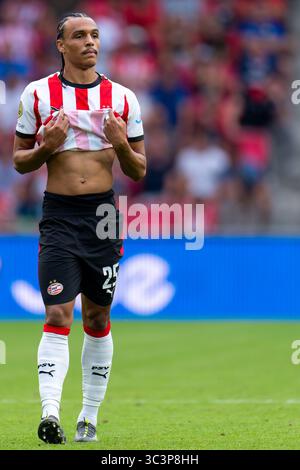 Eindhoven, Niederlande. Juli 2025. EINDHOVEN, NIEDERLANDE - 26. JULI: Kiliann Sildillia von PSV während des Vorsaison-Freundschaftsspiels zwischen PSV und Athletic Club im Philips Stadion am 26. Juli 2025 in Eindhoven, Niederlande. (Foto von Joris Verwijst/Orange Pictures) Credit: Orange Pics BV/Alamy Live News Stockfoto