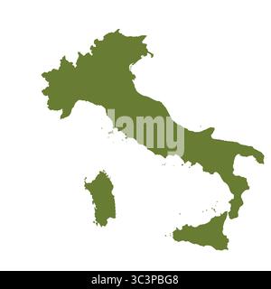 Karte von Italien, Schildersilhouette. Weltkarte Globe. Vektorillustration isoliert auf weißem Hintergrund. Europäischer Kontinent Stock Vektor
