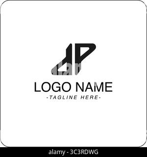 Letter DP abstraktes Logo-Design für Tech-Unternehmen oder Unternehmen Stock Vektor