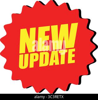Neues Update-Banner – Vektorlabel für Alerts, Ankündigungen und App- oder Software-Updates Stock Vektor