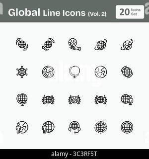 Globale Liniensymbole (Band 2) Stock Vektor