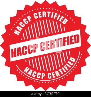 HACCP-zertifizierter Stempel – Vektorabzeichen zur Einhaltung der Lebensmittelsicherheit für Verpackung, Inspektion und Qualitätssicherung Stock Vektor